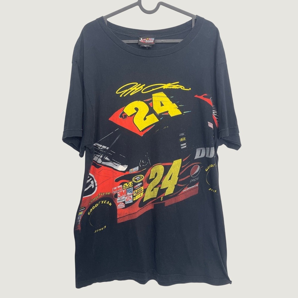 Chase Authentics Vintage NASCAR Jeff Gordon 24 Graphic‎ T-Shirt Black Large